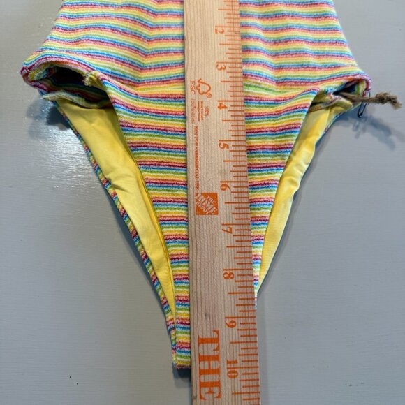 Free People Toast Banded Waist Bottom Rainbow Rib Size XS - Picture 6 of 6